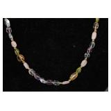 GEMSTONE BEADED NECKLACE GOLD CLASP
