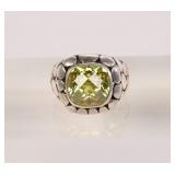 PERIDOT & STERLING SILVER RING SZ 8.5-9