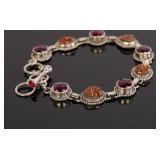 GEMSTONE & STERLING SILVER BRACELET