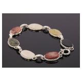 GEMSTONE JADE STERLING SILVER BRACELET
