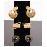 3 PR STERLING SILVER CLIP-ON EARRINGS