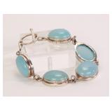 BLUE MOONSTONE & STERLING SILVER BRACELET