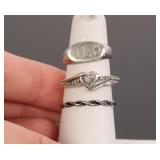 3 STERLING SILVER RINGS