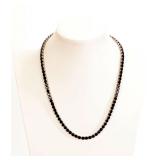 JET BLACK ONYX & STERLING NECKLACE