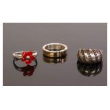 L. NEZ 14K GOLD & STERLING SILVER RINGS GROUP