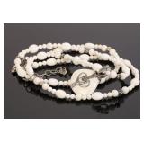 CAROLYN POLLACK WHITE AGATE & STERLING NECKLACE
