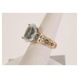MICHAEL VALITUTTI AQUAMARINE GOLD/ SILVER RING