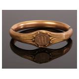 VICTORIAN GOLD FILLED "M" HINGED BRACELET
