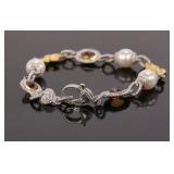 STERLING SILVER CHARM BRACELET