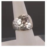 MEXICAN HAMMERED STERLING SILVER RING sz 7
