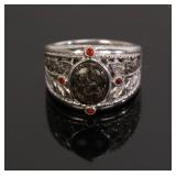 BLACK OPAL MICHAEL VALITUTTI STERLING/GOLD RING