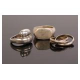 3 STERLING SILVER RINGS
