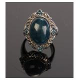 SODALITE & STERLING SILVER RING 8.5