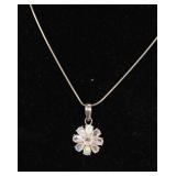 ROCK CRYSTAL STERLING SILVER PENDANT ON NECKLACE