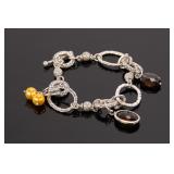 MICHAEL DAWKINS STERLING SILVER CHARM BRACELET
