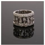 SONIA B. STERLING SILVER MODERNIST COCKTAIL RING