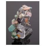 GEMSTONE CHARM BRACELET STERLING SILVER