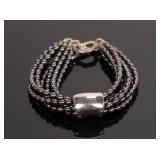 RLM GREY PEARLS & STERLING SILVER BRACELET