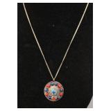 BALINESE STERLING TURQUOISE CORAL NECKLACE