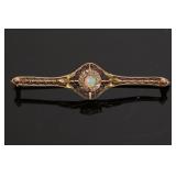 VICTORIAN OPAL GOLD FILLED COLLAR BROOCH