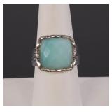 CUSHION CUT COCKTAIL RING STERLING SILVER