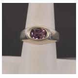 AMETHYST & STERLING SILVER RING sz 8.5