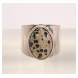 DALMATIAN JASPER & STERLING SILVER RING