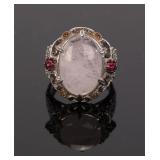 MICHAEL VALITUTTI ROSE QUARTZ GARNET RING