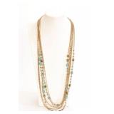 SEMI-PRECIOUS STONES MULTI-STRAND BEADED NECKLACE