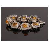 CITRINE & STERLING SILVER BRACELET