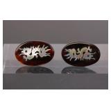 VTG DRAGON MOTHER OF PEARL INLAID CUFF LINKS