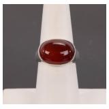 STERLING SILVER & OXBLOOD RING