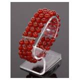 RED CARNELIAN BEADED BRACEELT