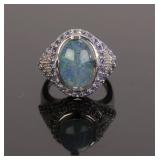 OPAL & AMETHYST STERLING SILVER RING
