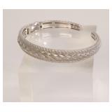 JUDITH RIPKA STERLING SILVER HINGED CUFF BRACELET