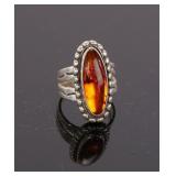 RELIOS CAROLYN POLLACK AMBER & STERLING RING
