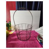 Large Metal Vintage Egg Basket