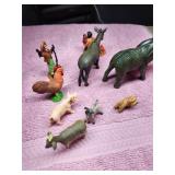 Variety Of Mini Plastic Animals Donkey Elephant
