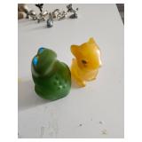 2 Vintage Avon Cat & Frog Bottles