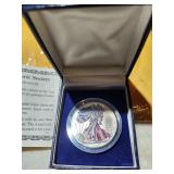 1999 Colorized Silver Eagle With COA