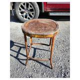 Vintage Antique Metal Kitchen Stool Rusty