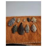 9 Native American Artifacts Or Arrowheads