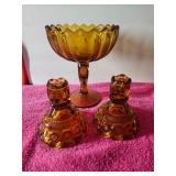 Indians Glass Amber Glass Set (Lotus Blossom Pat.)