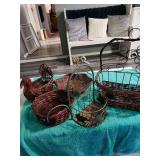 5 Piece Basket Decor Metal Frames On 3