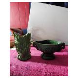 2 Royal Haeger Vintage Vase & Dish 1940's-1950's