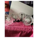 4 Decorative Plates On Pedestals