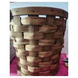 Antique Handmade Wooden Splint Basket Likely Oak