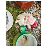 Chalk Santa Music Box Vintage Glass & More