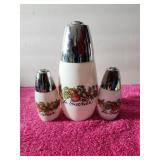 Salt & Pepper Shaker & Sugar Bowl French Writing
