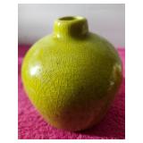 Chinese Vase Chartreuse Crackle Glaze Finish